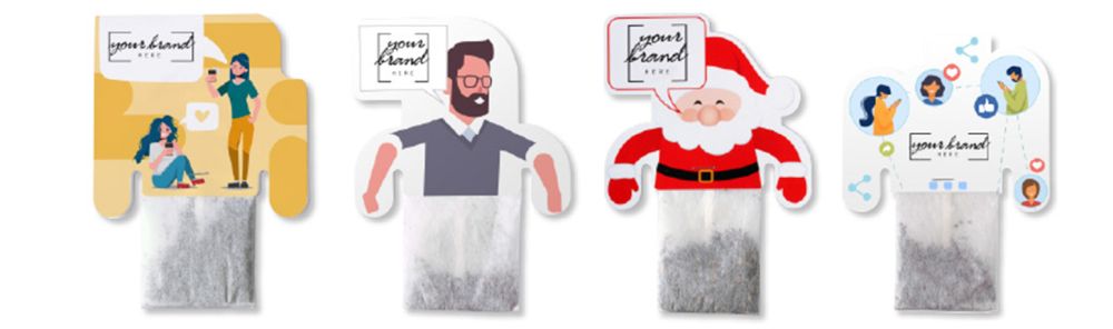 Čajové sáčky s papírovým držákem (4 tvary)